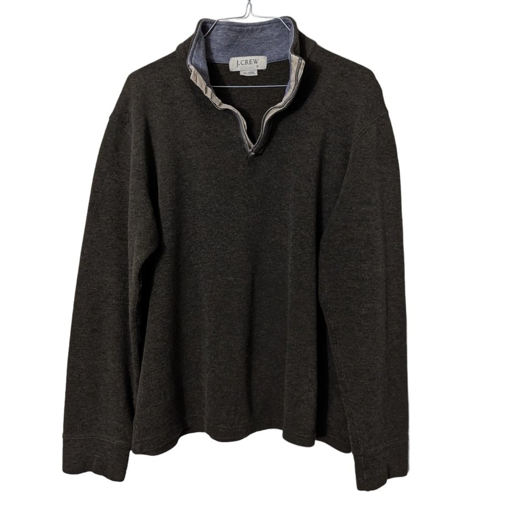 Men's J. Crew 1/4 zip up long sleeve sweater, green, size S